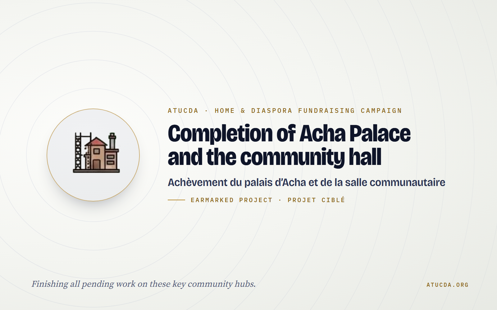Completion of Acha Palace and the community hall